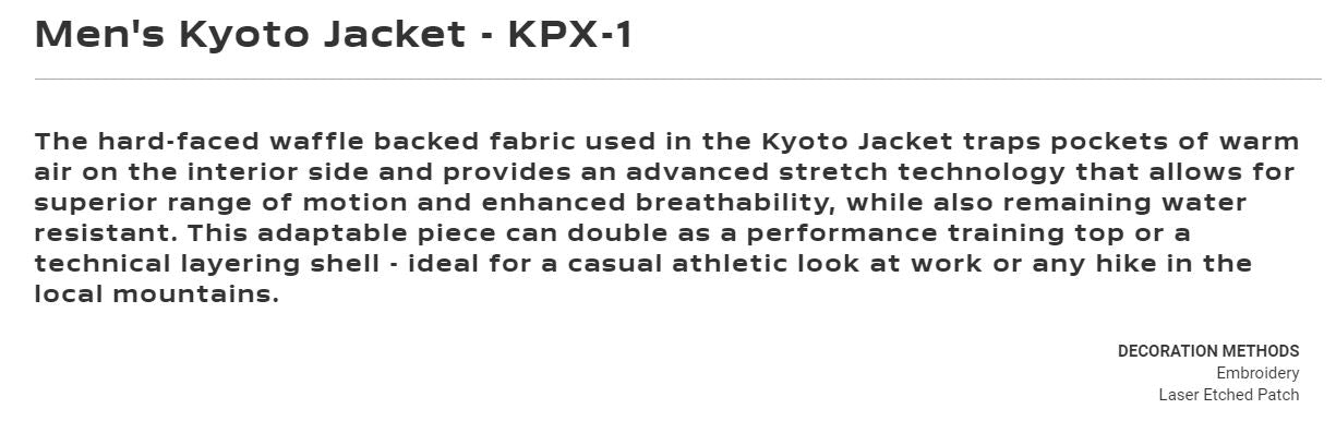 Stormtech KPX-1 Kyoto jacket $72.00 compare at $90.00