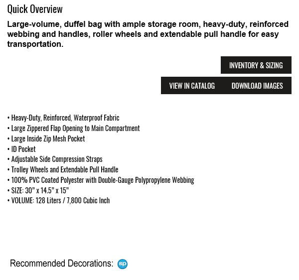 Stormtech Trident Waterproof Rolling Duffel Bag - GBW-2 $140.00 compare at $200.00