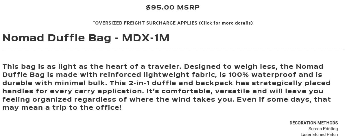 Stormtech MDX-1M - Nomad Duffle Bag - $84.00 compare at $120.00