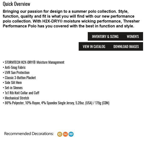 Stormtech Thresher Performance Polo - PR-1 - $36.00