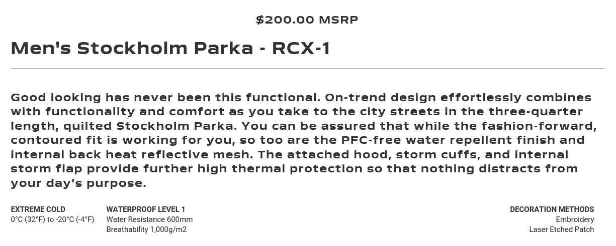 Stormtech RCX-1  - Stockholm Parka $168.00 compare at $240.00